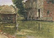 Albert Goodwin,RWS Old Mill,Near Winchester (mk46) oil on canvas